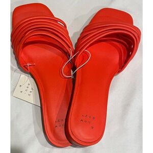 A New Day Orange Sandals Minimalist Slide Design